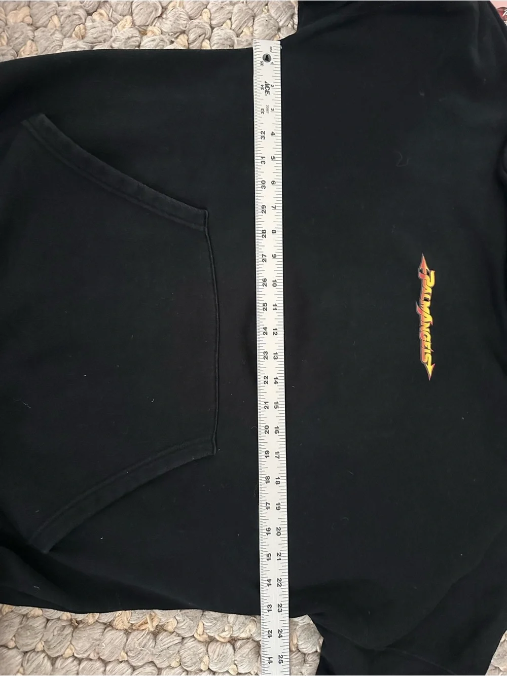 Palm Angels Black Arrow Logo Hooded Sweatshirt Hoodie Sz Small Luxury streetwear